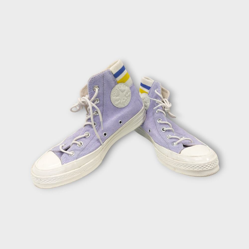 Women Converse 70's Retro Stripe Oxygen Purple High Top Sneakers Mens 5 Womens 7 - Picture 2 of 9